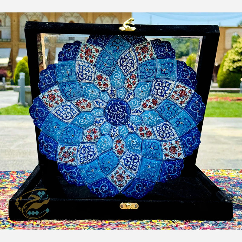 بشقاب میناکاری با جعبه هدیه 30 سانتی