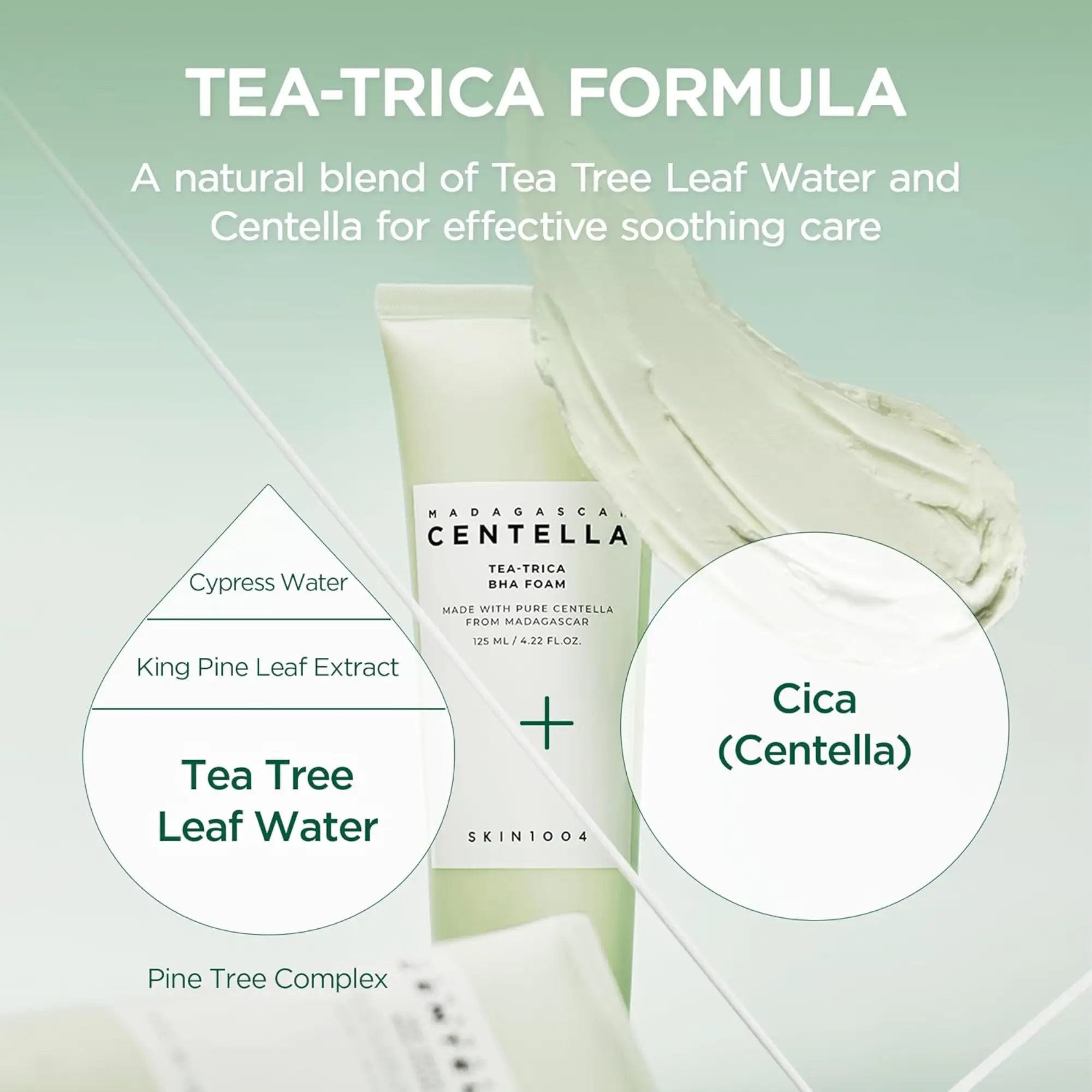 فوم شستشوی صورت اسکین 1004 مدل Tea-Trica BHA حجم 125ml