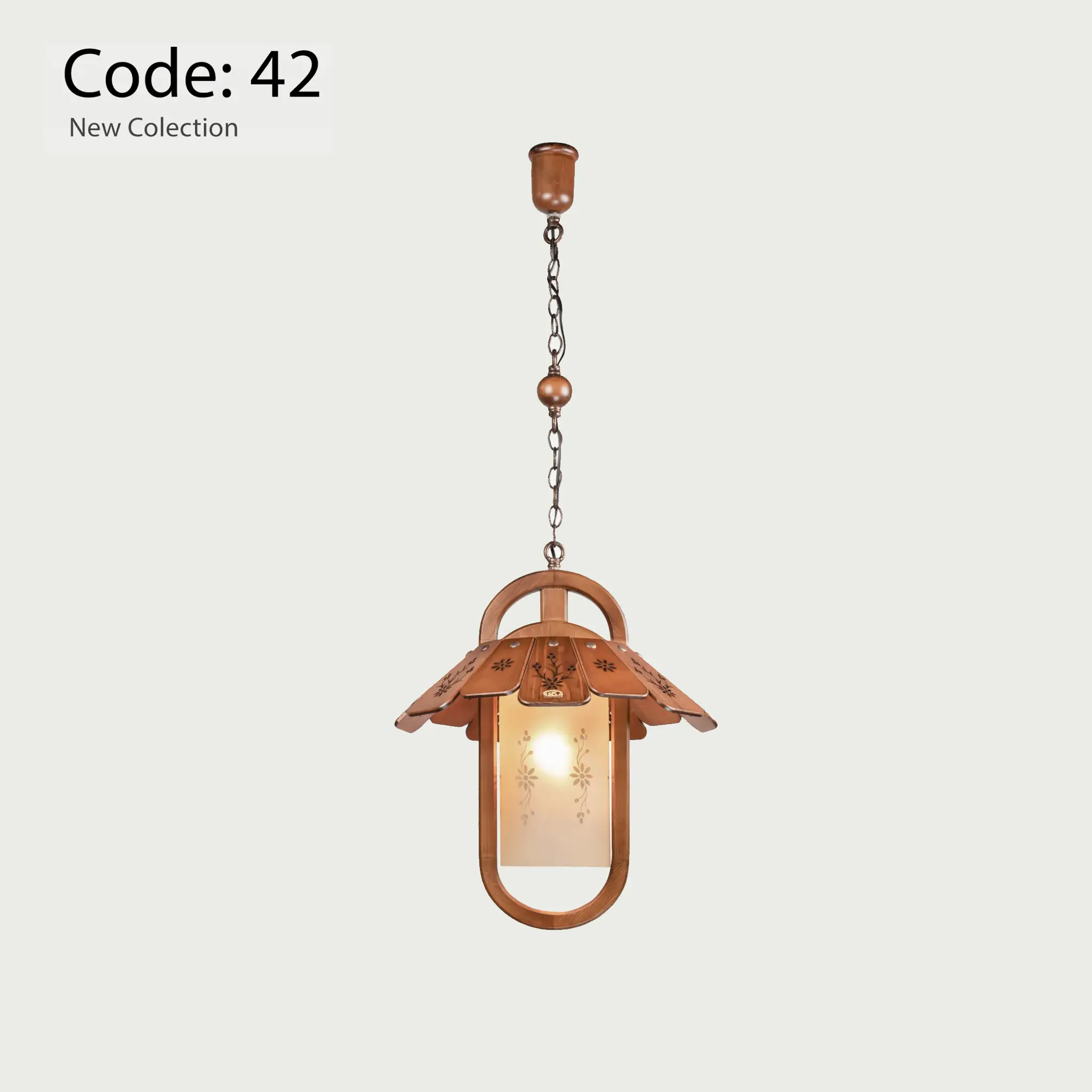 آویز چوبی رایکا تک شعله مدل بنیتا کد DARK-42