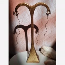 گوشواره کرلی طلا طرح مروارید