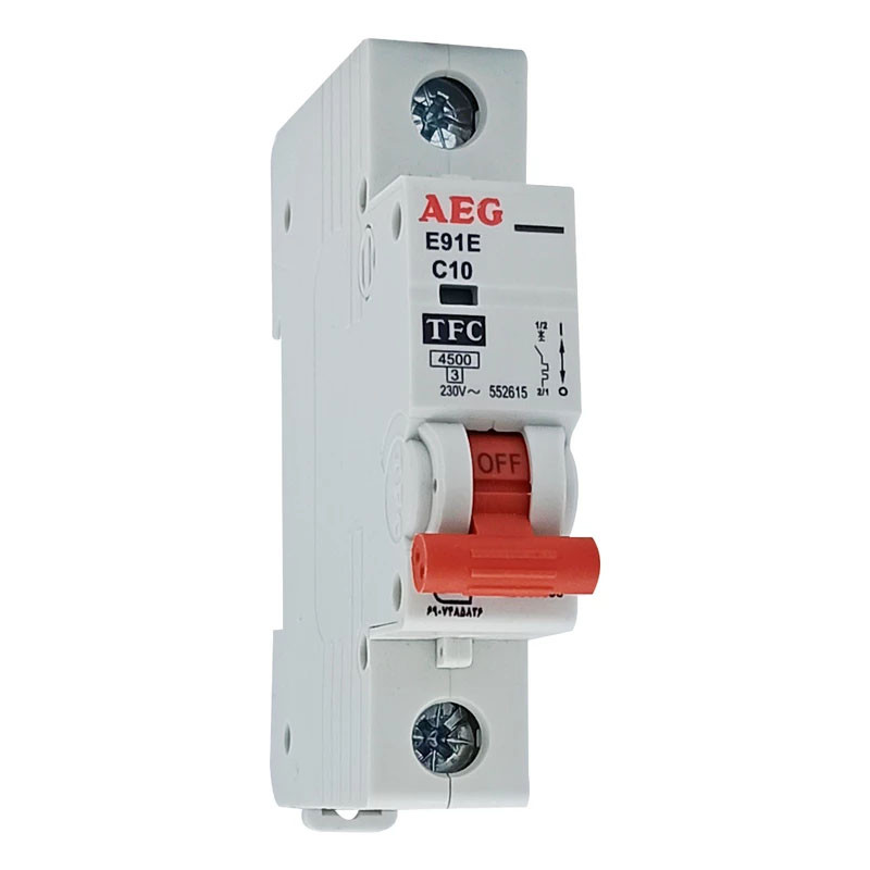 فیوز مینیاتوری تک فاز 10 آمپر آ ا گ مدلE91E-C10 بسته 12عددی