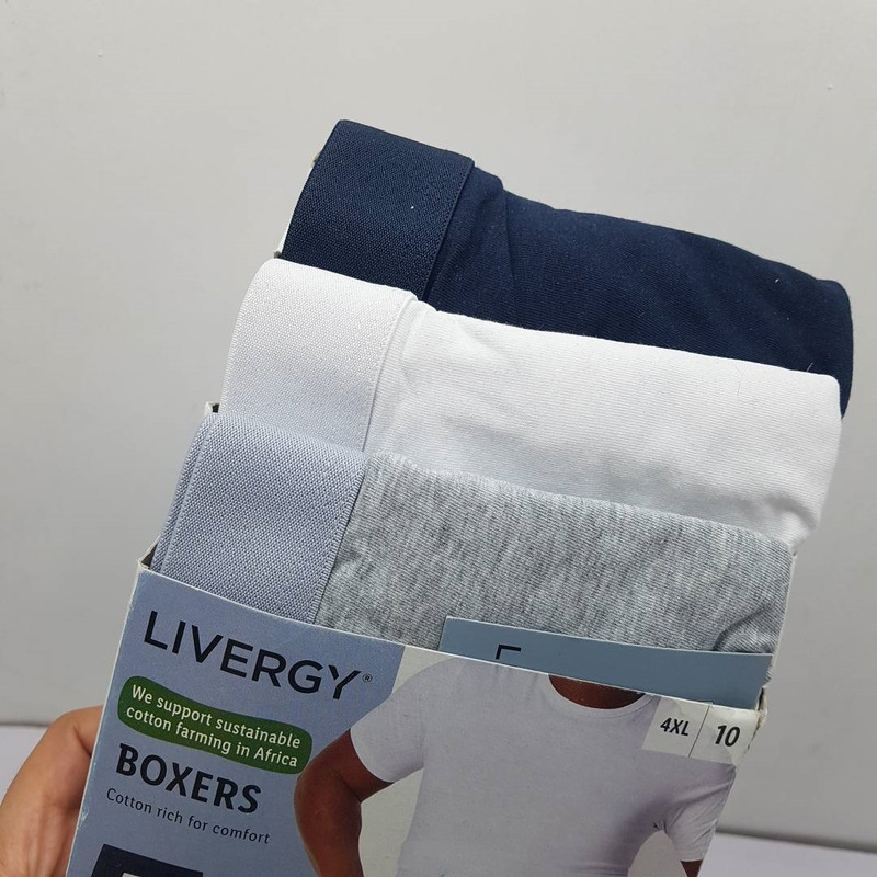 شورت پادار مردانه پنبهای لیورجی مدل Plus26NBWG بسته 3 عددی