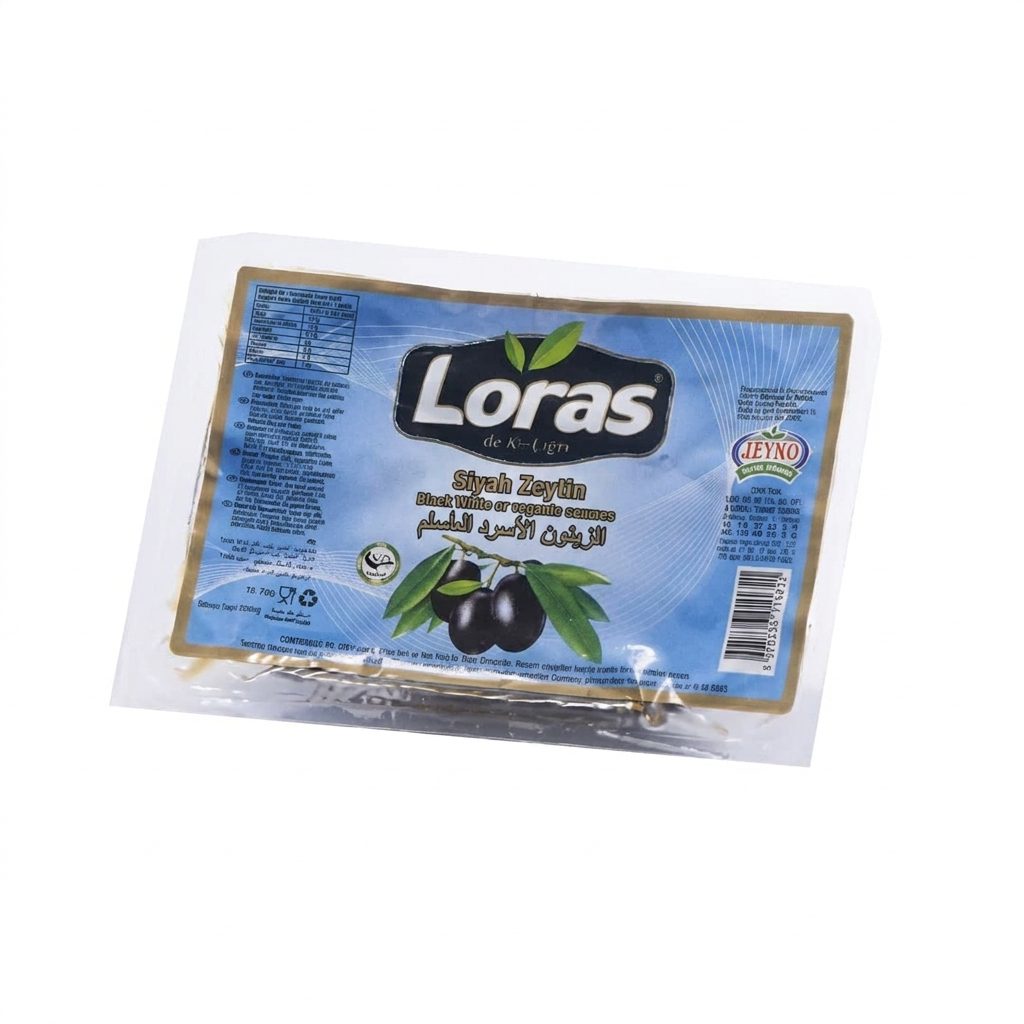زیتون سیاه لوراس Loras بسته وکیوم 800 گرم