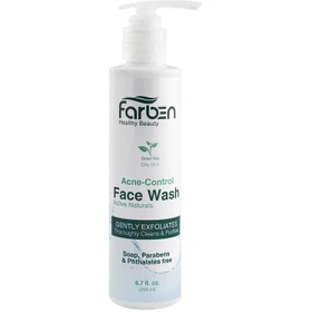 ژل شست و شوی صورت فاربن مدل چای سبز حجم 200 میلی لیتر ا FARBEN پمپی
