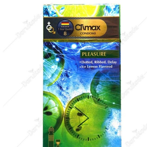 کاندوم کلایمکس مدل Pleasure بسته 12 عددی با رایحه لیمو و خاصیت تاخیری
