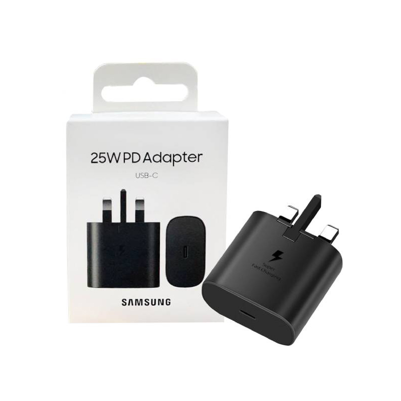 شارژر اصلی گوشی Galaxy A27 سامسونگ 25 وات Type-C سوپر فست شارژ سه پین تک پورت مدل EP-TA800 رنگ مشکی با گارانتی 3 ماهه کد