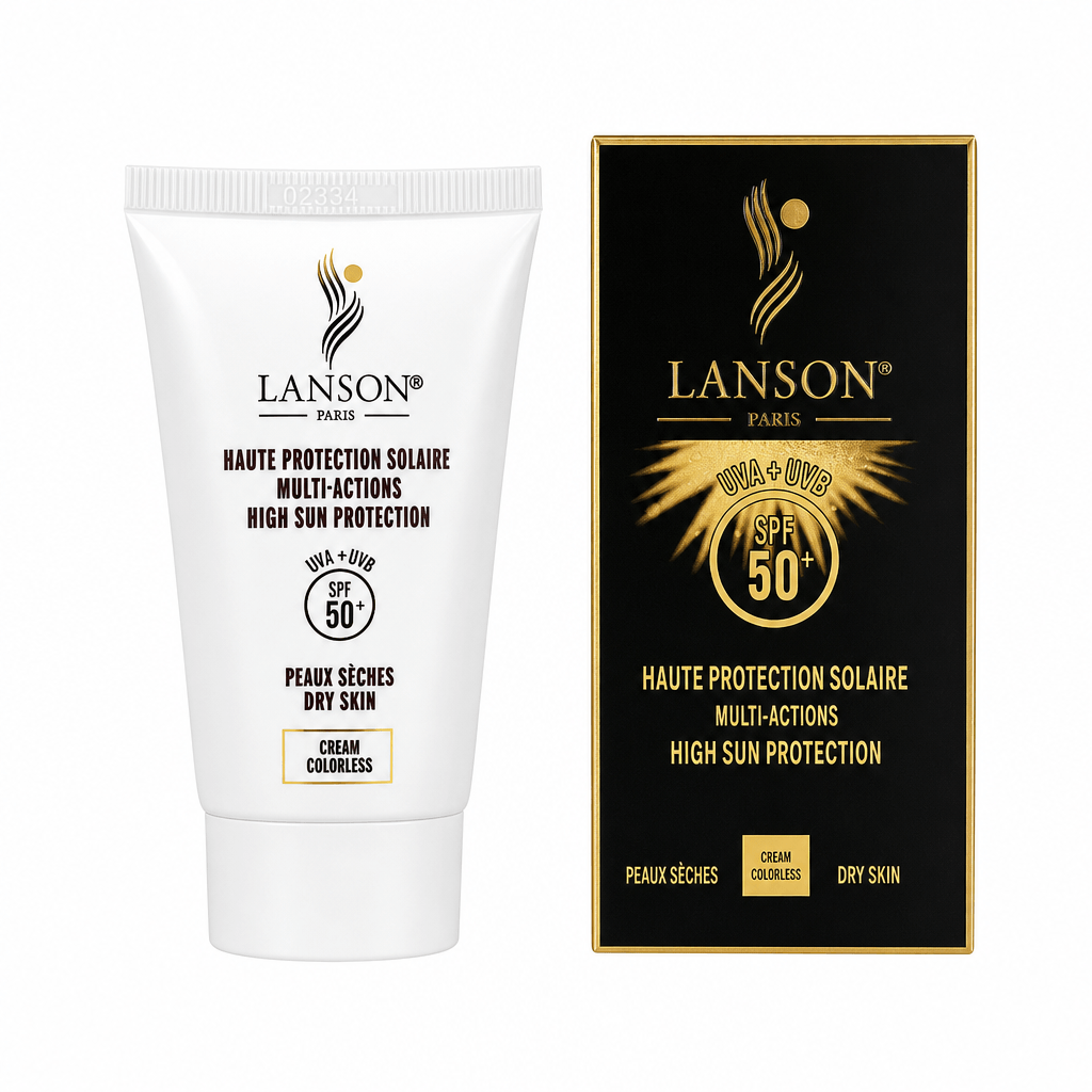 کرم ضد آفتاب لانسون Lanson بی رنگ مخصوص پوست خشک و معمولی SPF 50 حجم 40 میل