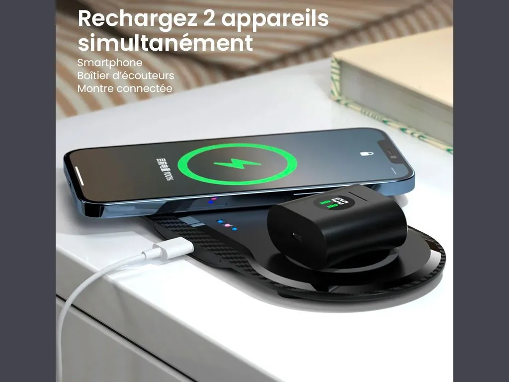 شارژر بی سیم رومیزی 20 وات ایکس او XO WX025 2-in-1 Induction Charger Fast Charging 20W