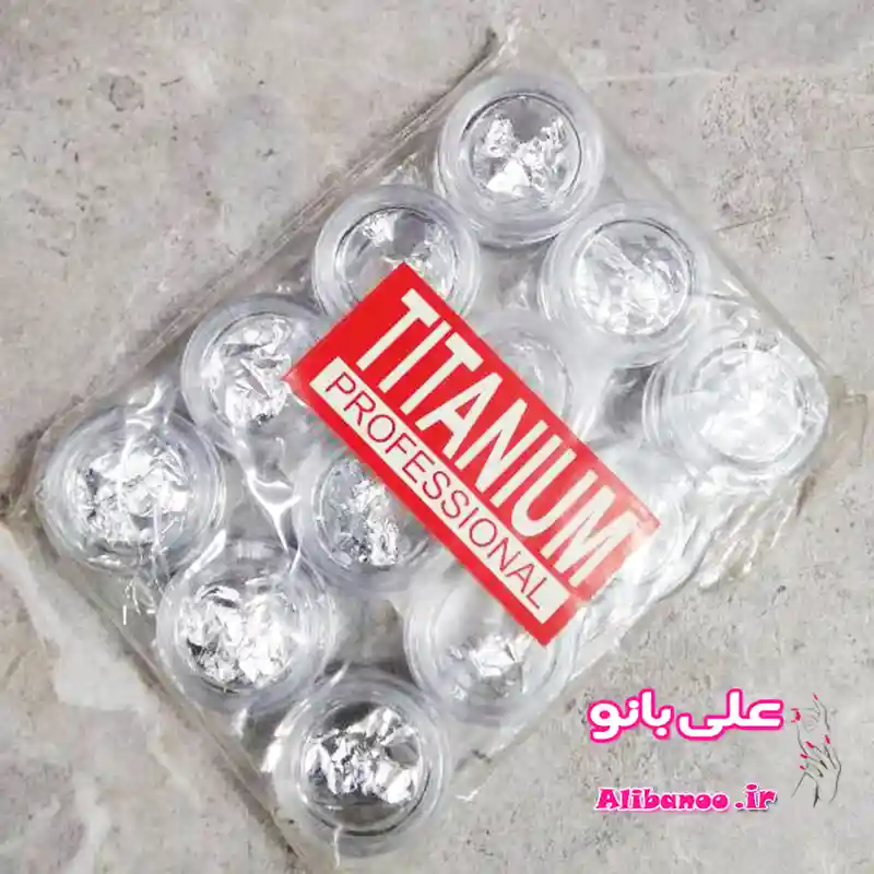 فویل ناخن نقره ای 12 عددی