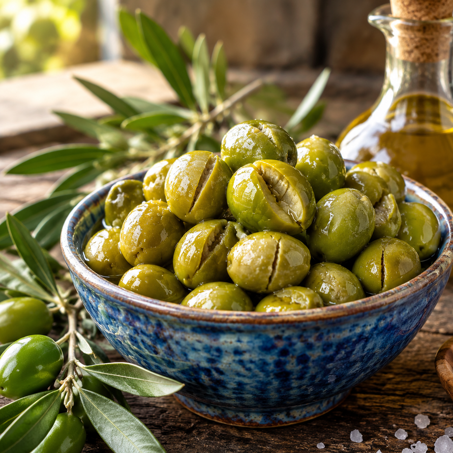 زیتون شکسته سنتی رودبار تلخیگیری طبیعی با آبنمک (بدون سود) تازه و گوشتی امساله