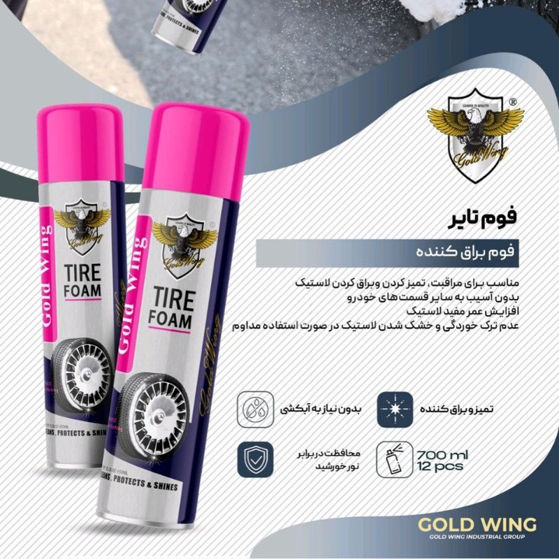 اسپری تمیز کننده و براق کننده لاستیک گلدوینگ مدل shi-67 حجم 700 میلی لیتر