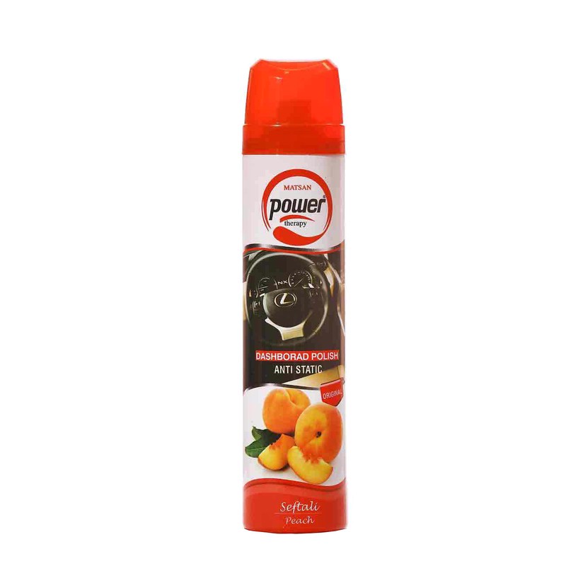 اسپری پولیش داشبورد پاور مدل peach حجم 300 میلی لیتر