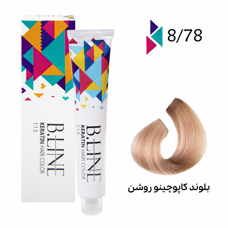 رنگ مو بی لاین شماره 8.78 حجم 100 میلی لیتر رنگ بلوند کاپوچینو روشن
