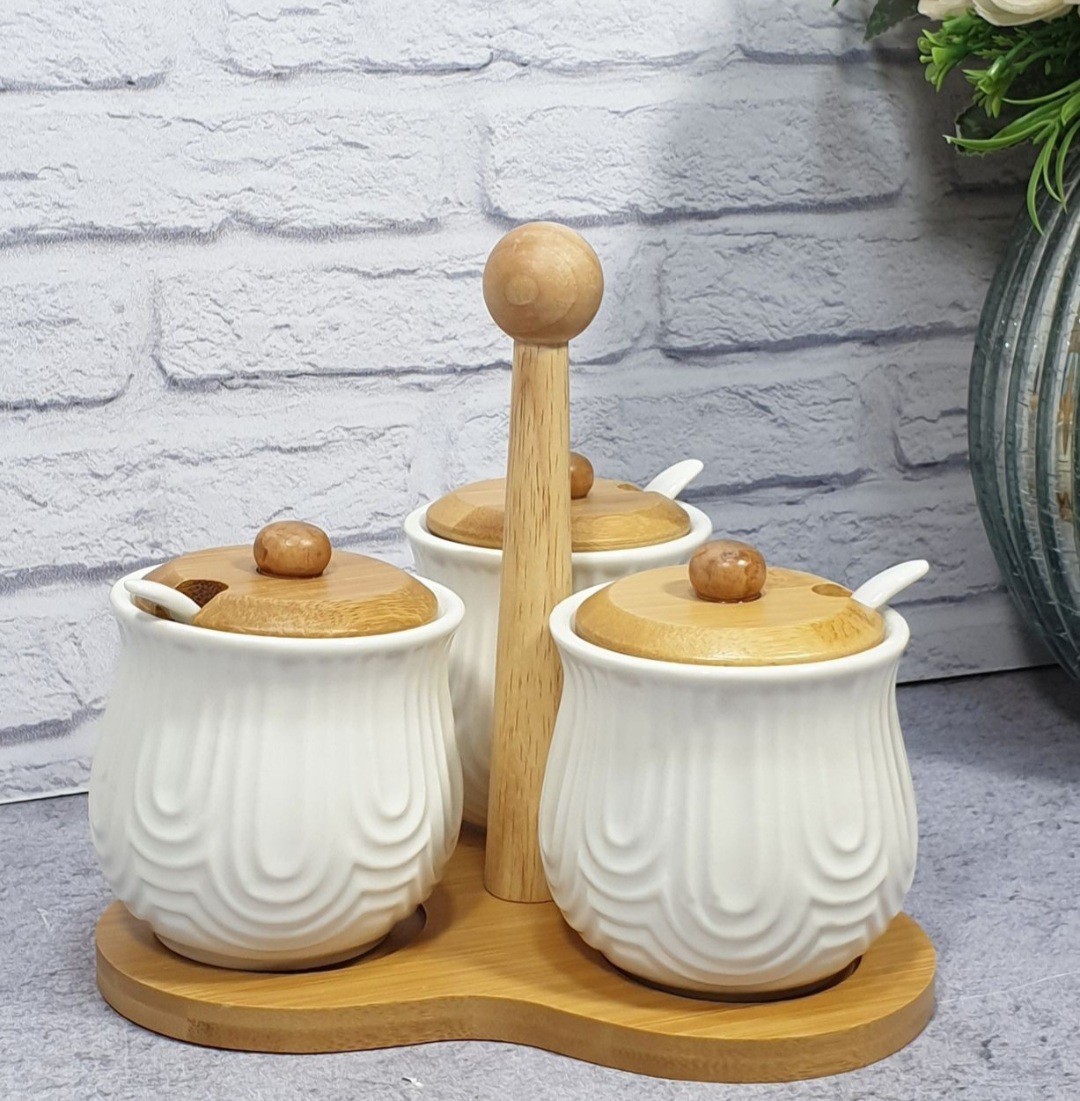 جا ادویه سه تایی چوب و سرامیک WS-213 (پسکرایه)