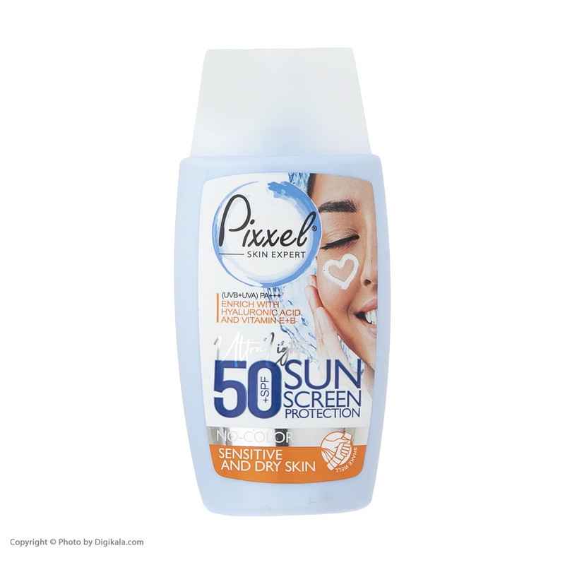 کرم ضدآفتاب بیرنگ پیکسل SPF50 مدل Sensitive، مناسب پوستهای خشک و حساس، حجم 50 میلیلیتر