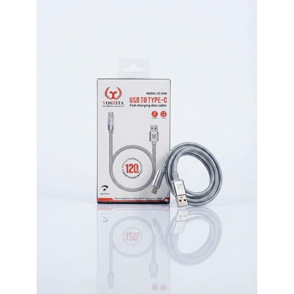 کابل شارژ و انتقال داده USB به Type-C یوشیتا مدل YC-048 طول 1.2 متر