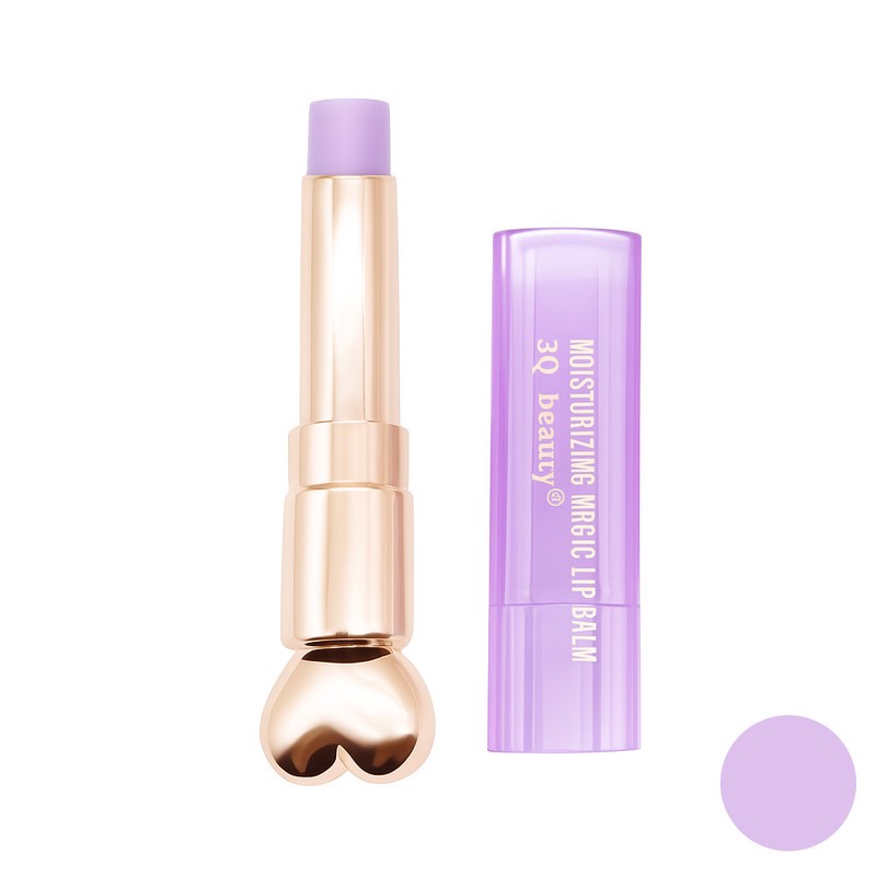 بالم لب حرارتی 3Q Beauty مدل Sweet Sugar بافت سبک، مرطوبکننده و آبرسان، تغییر رنگ تدریجی صورتی طبیعی، حاوی ویتامینهای...