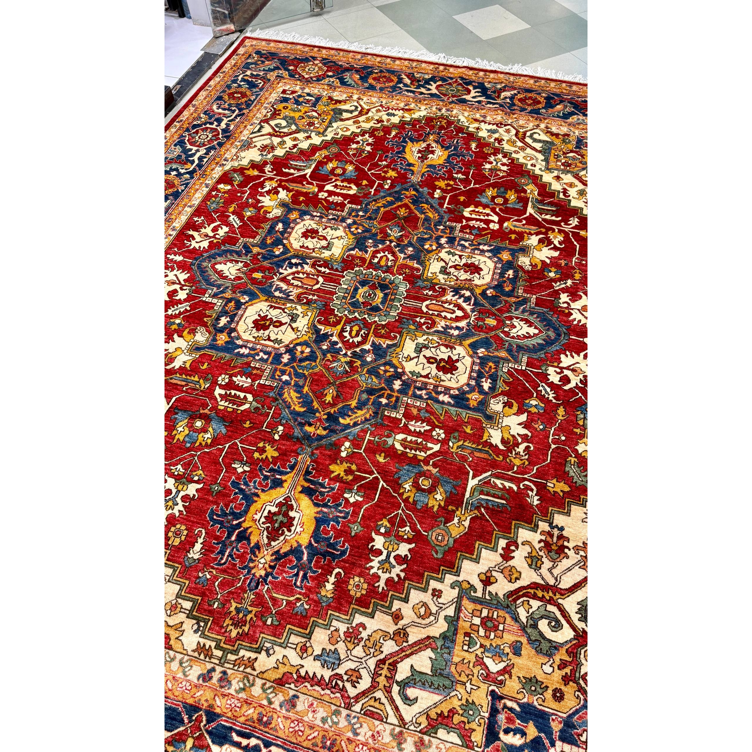 فرش دستبافت سلطان آباد 300 400 پشم دستریس رنگ گیاهی 35 رج
