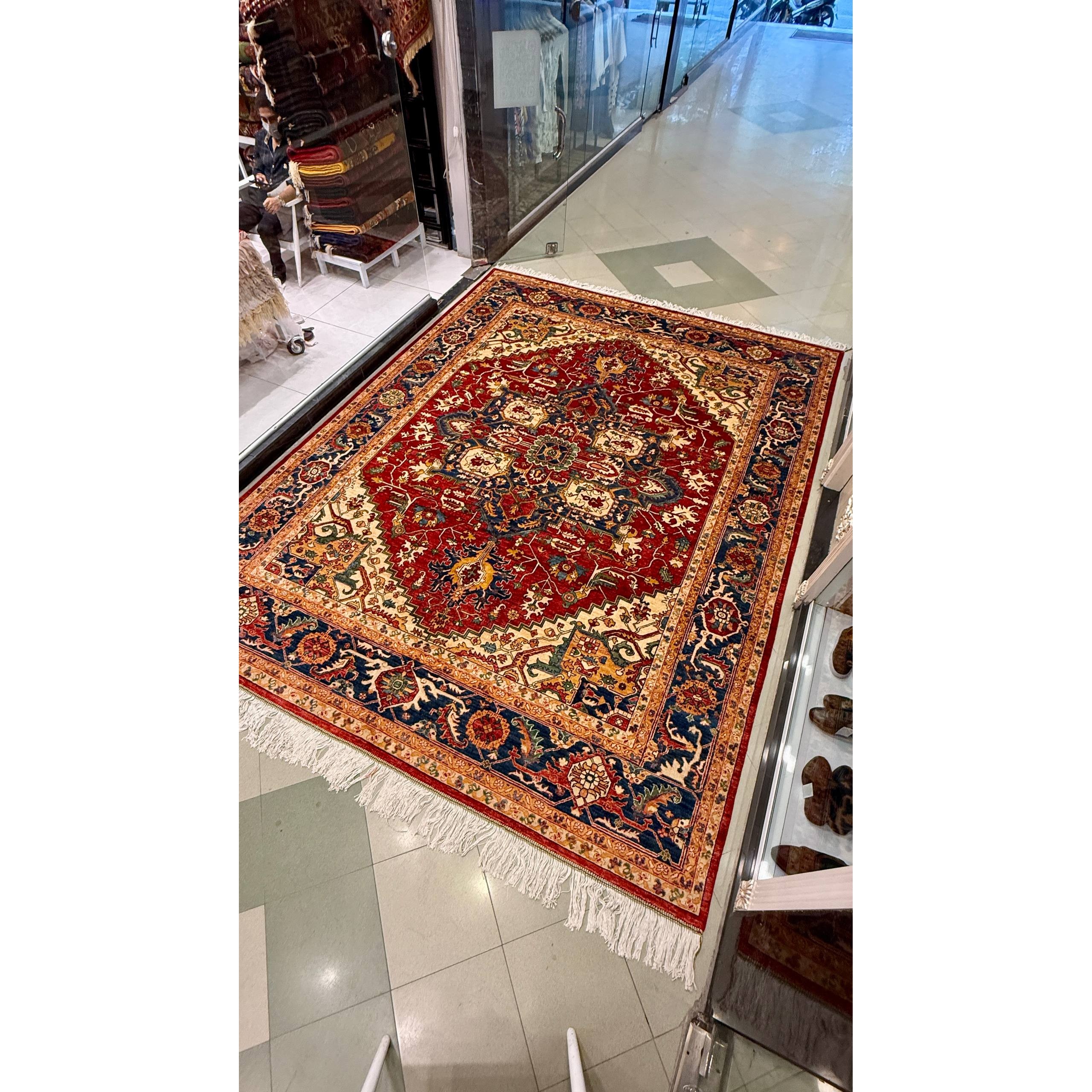 فرش دستبافت سلطان آباد 300 400 پشم دستریس رنگ گیاهی 35 رج