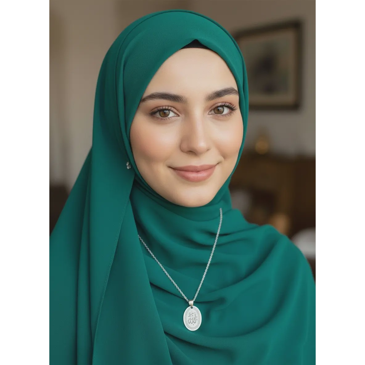 گردنبند الله از جنس استیل رنگ ثابت و ضد حساسیت