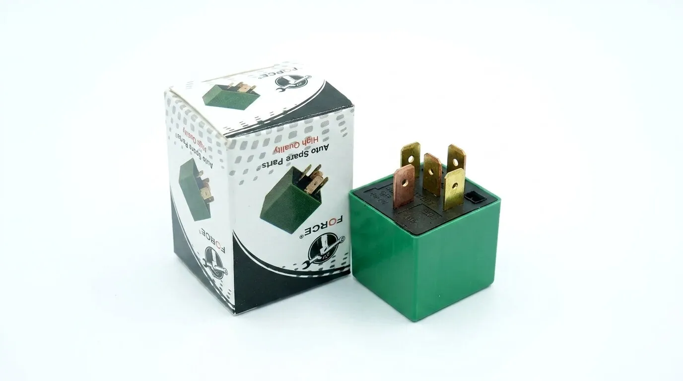 رله فن پژو 206 - 5 پایه سبز برند FORCE - کیفیت بالا 40 آمپر جت فن (قوی تر) - قیمت مناسب
