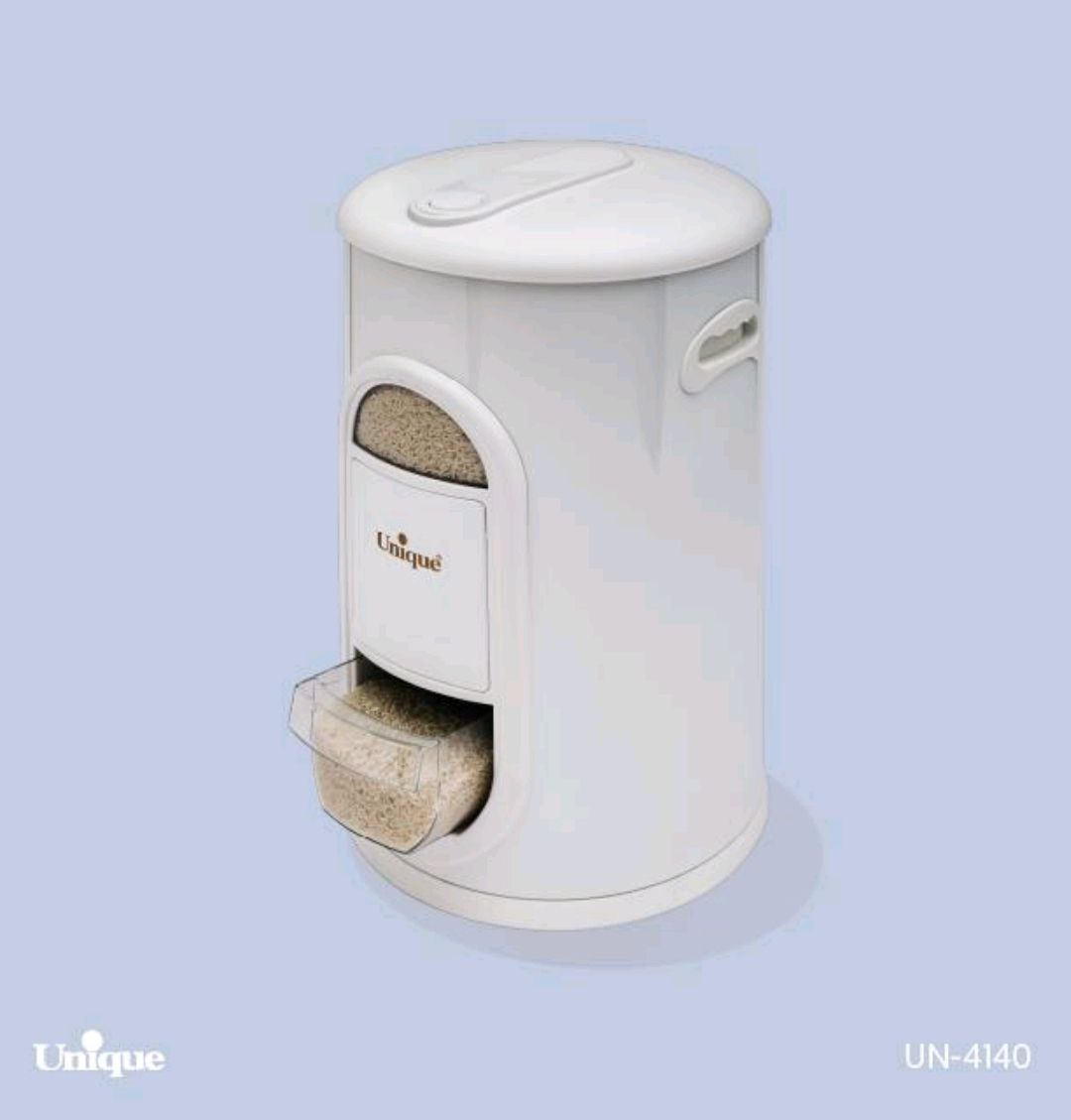 سطل برنج 10 کیلویی پیمانه دار سفید یونیک Unique کد UN-4140
