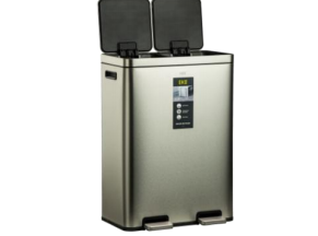 سطل 40 لیتر دو مخزن دو پداله اسمارت طرح EDISON رنگ استیل کد 8248-MMT