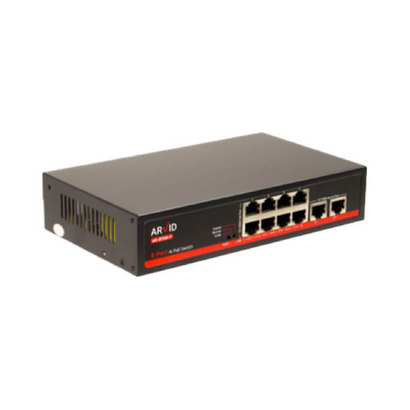 سوئیچ شبکه 8 پورت PoE آروید مدل AR-SF208-PG تکنوپای