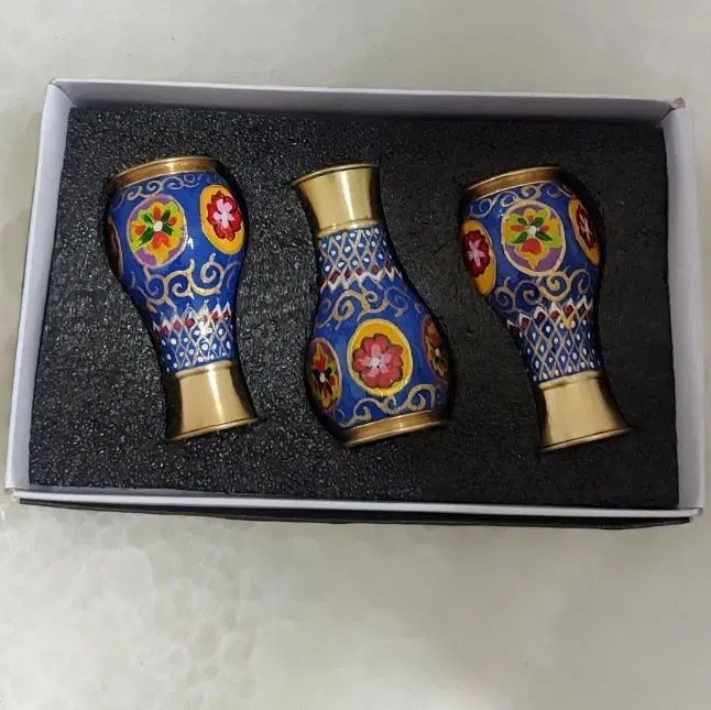 پک نمکدان برنز نقاشی رنگی 