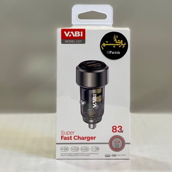 شارژر فندکی وابی مدل C27 PD و فست 83 وات دو پورت