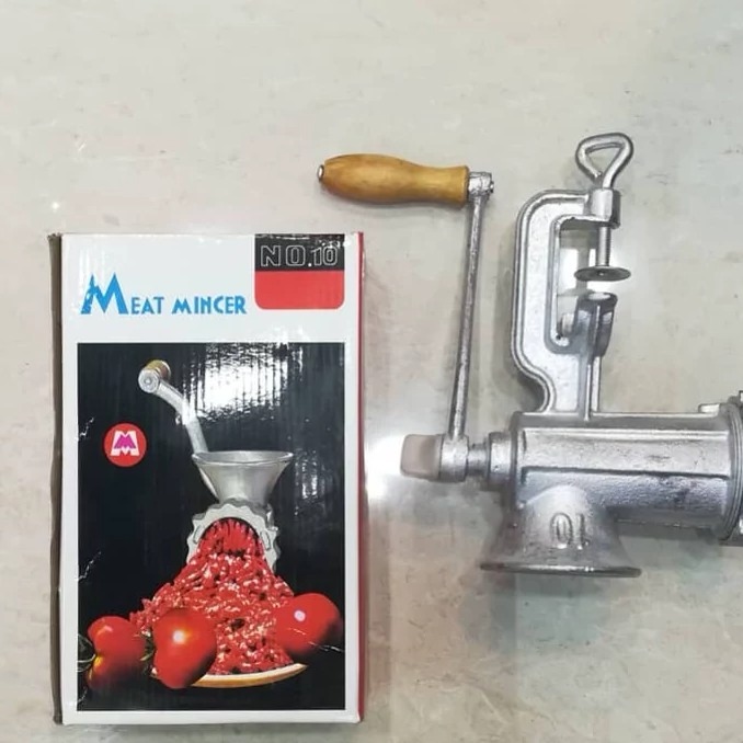چرخ گوشت دستی چدنی شماره 10 مدل گیره دار وصل شو لبه میز