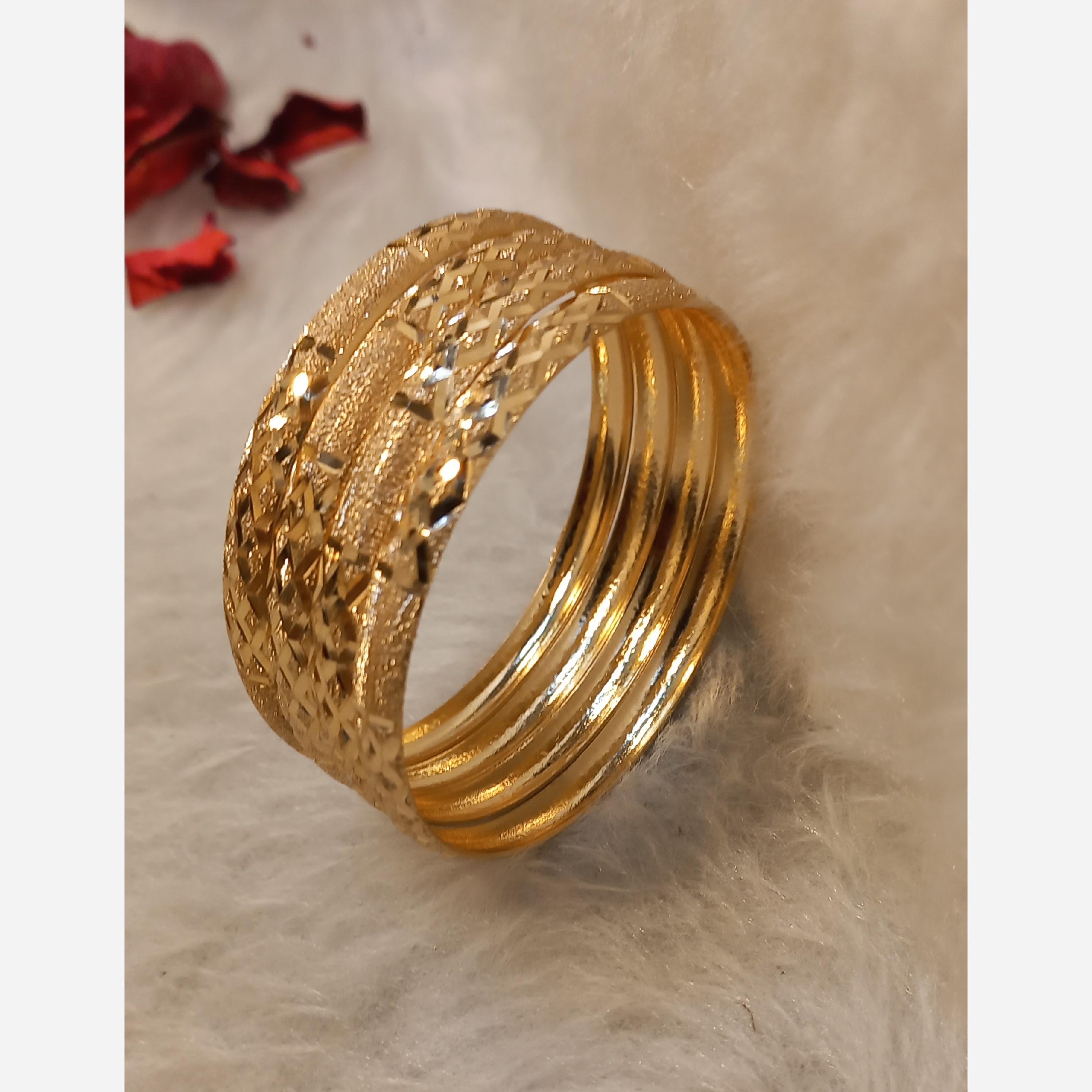 النگو بچگانه دخترانه سایز یک طلاروس رنگ ثابت (قطر النگو 45 میل)