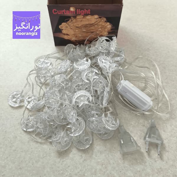 ریسه پرده ای 3 متری با طرح ماه و ستاره 10 آویز