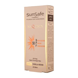سان سیف ضد آفتاب کرم پودری و پرایمری بژ وانیلی N 15 با SPF +50 مناسب انواع پوست 40 میل