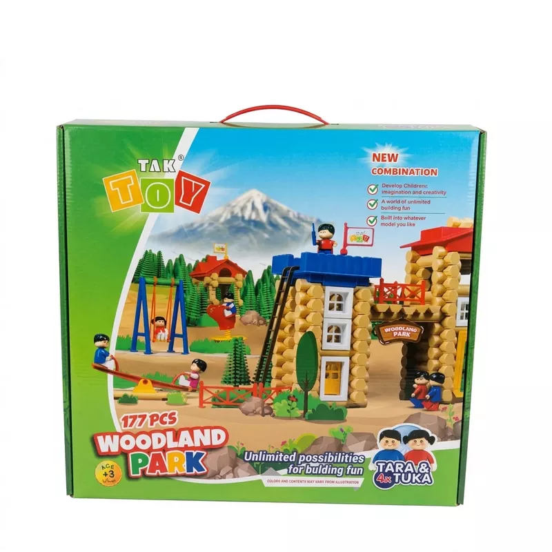 ساختنی تکتوی 177 قطعه مدل Woodland Park | ست مهندسی و ساختوساز پارک