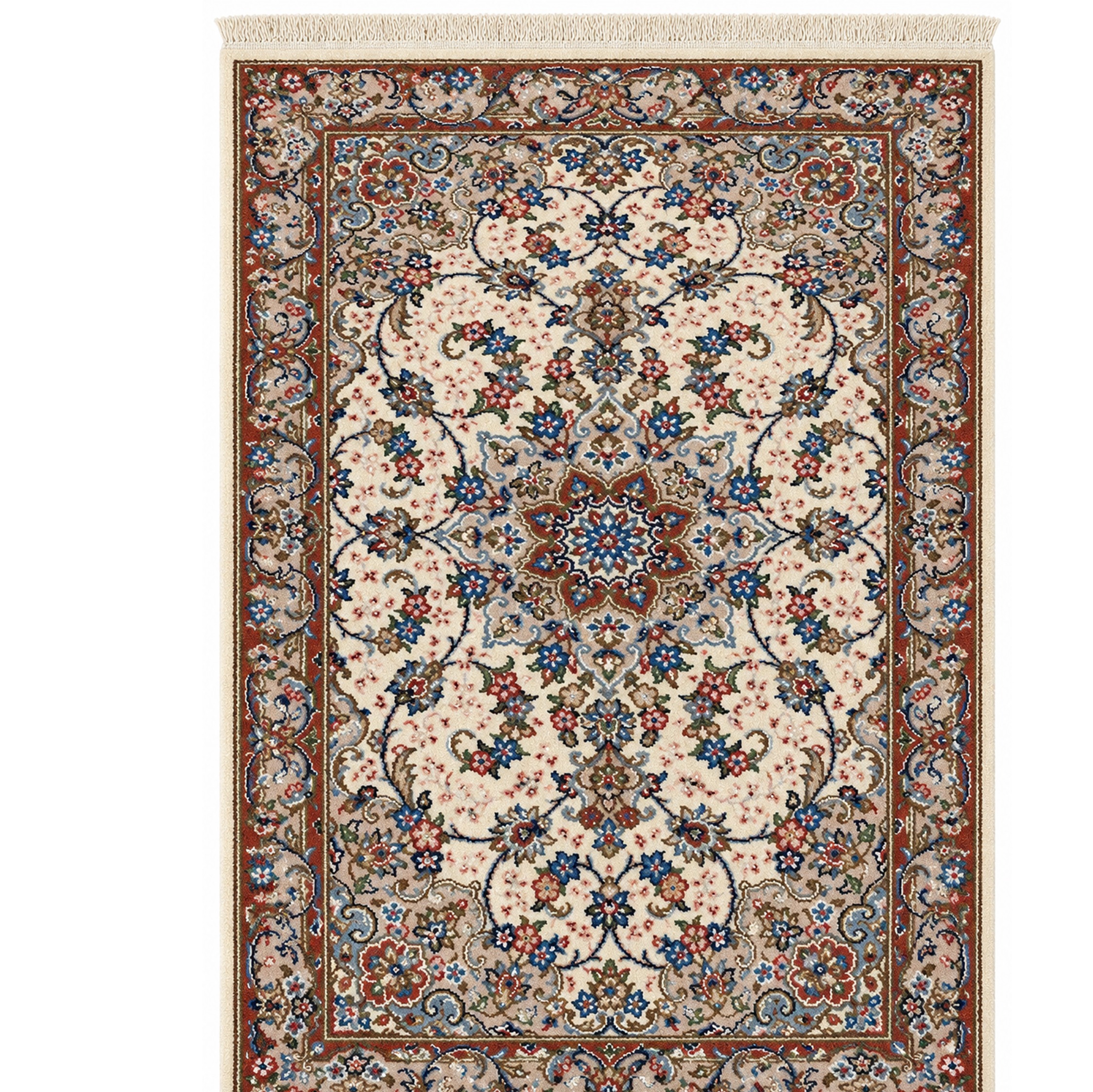 فرش دستباف 1.5 متری اردکان جفت گل ابریشم