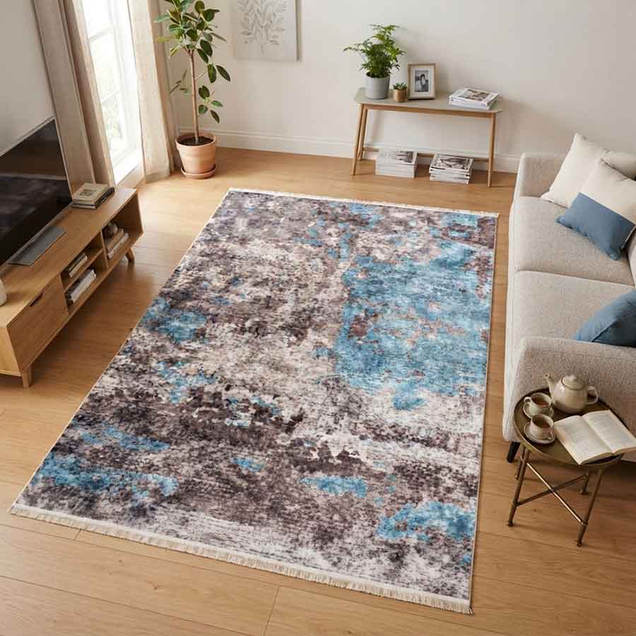 فرش کاشان کهنه نما 700 شانه کد 25MM0180 زمینه قهوه ای روشن