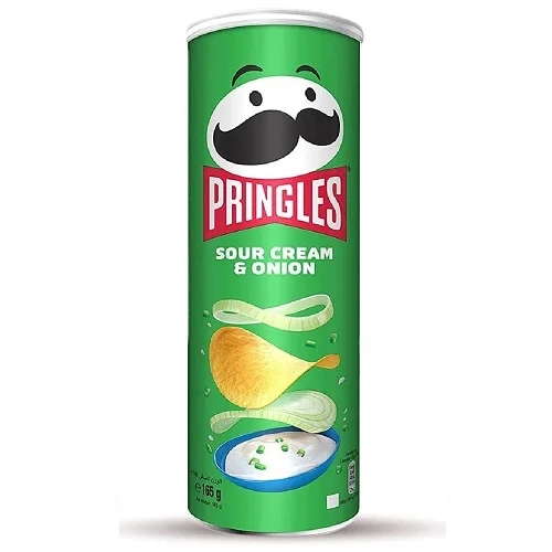 چیپس پرینگلز PRINGLES با طعم sour cream onion وزن 165 گرم