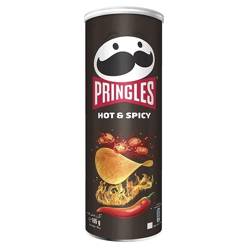 چیپس پرینگلز PRINGLES با طعم hot spicy وزن 165 گرم