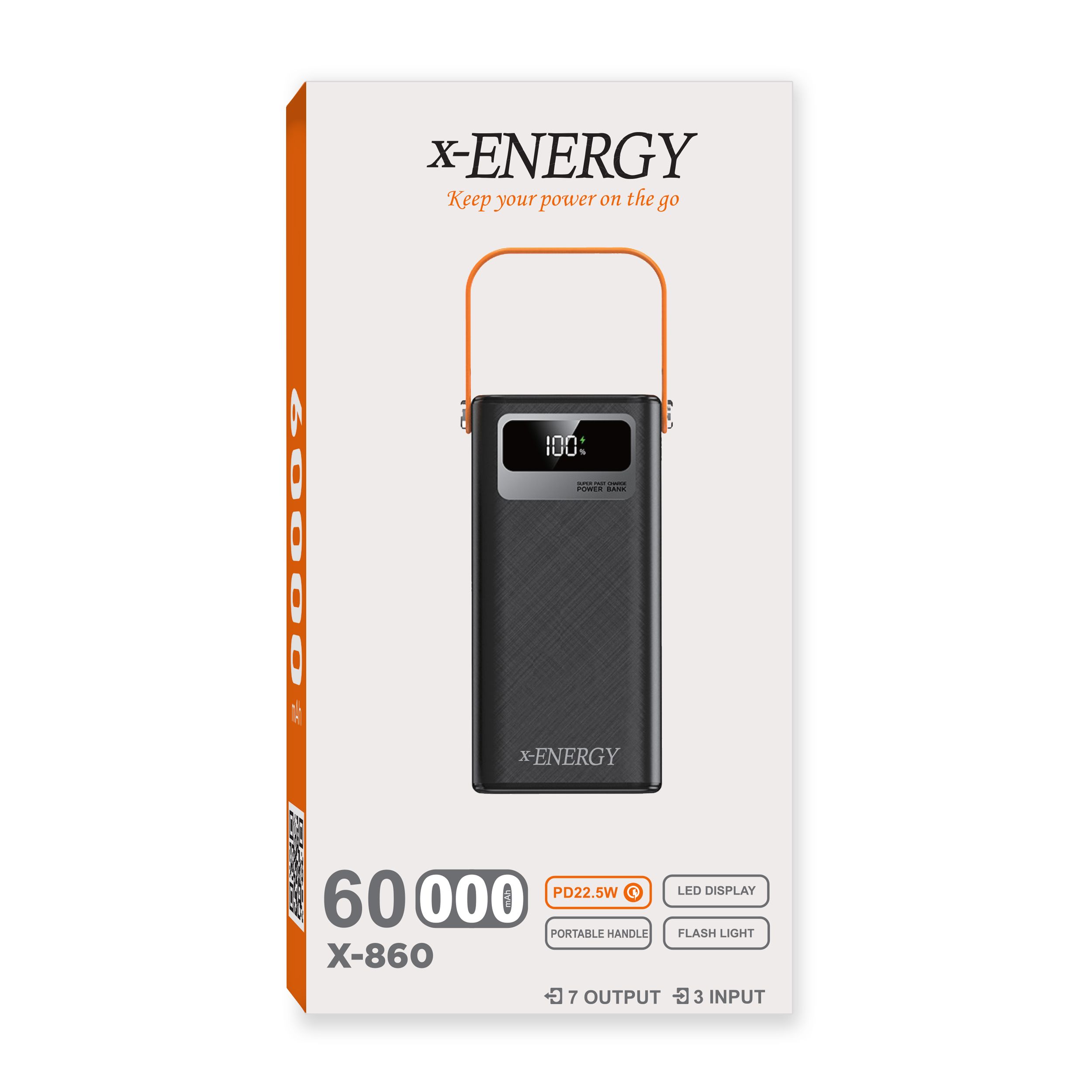 پاور بانک فست شارژ 60000mAh ایکس انرژی مدل X-ENERGY X-860 PD 22.5W