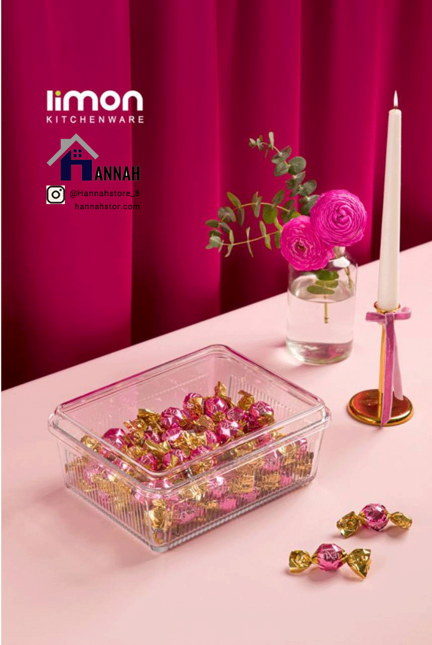 شکلات خوری شیشه ای بزرگ لیمون