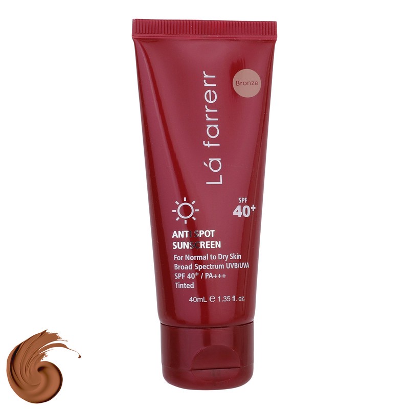 کرم ضدآفتاب رنگی لافارر مدل SPF40، مناسب پوست های معمولی و خشک، حجم 40 میلی لیتر
