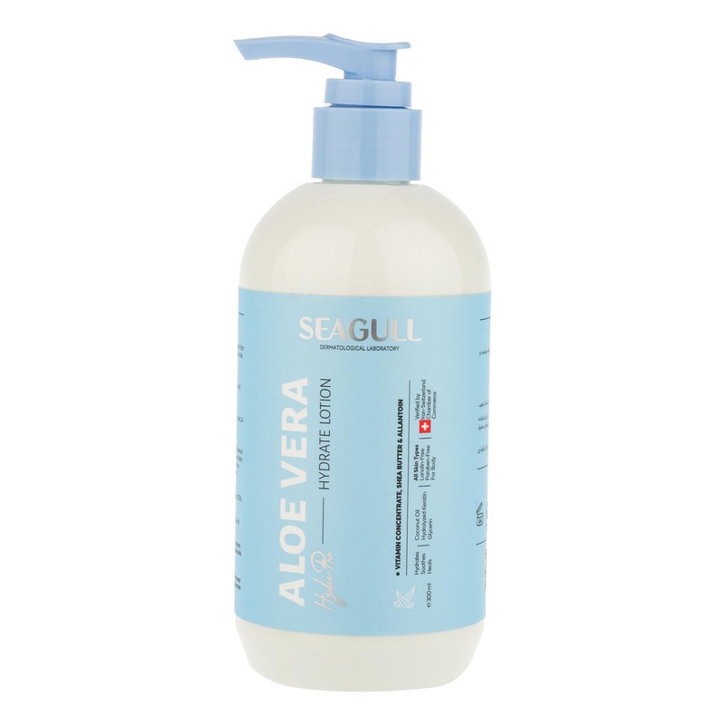 لوسیون بدن مرطوب کننده سی گل مدل Aloe-Vera حجم 300 میلی لیتر با عصاره آلوئه ورا، روغن نارگیل و ویتامین E، فاقد پارابن...