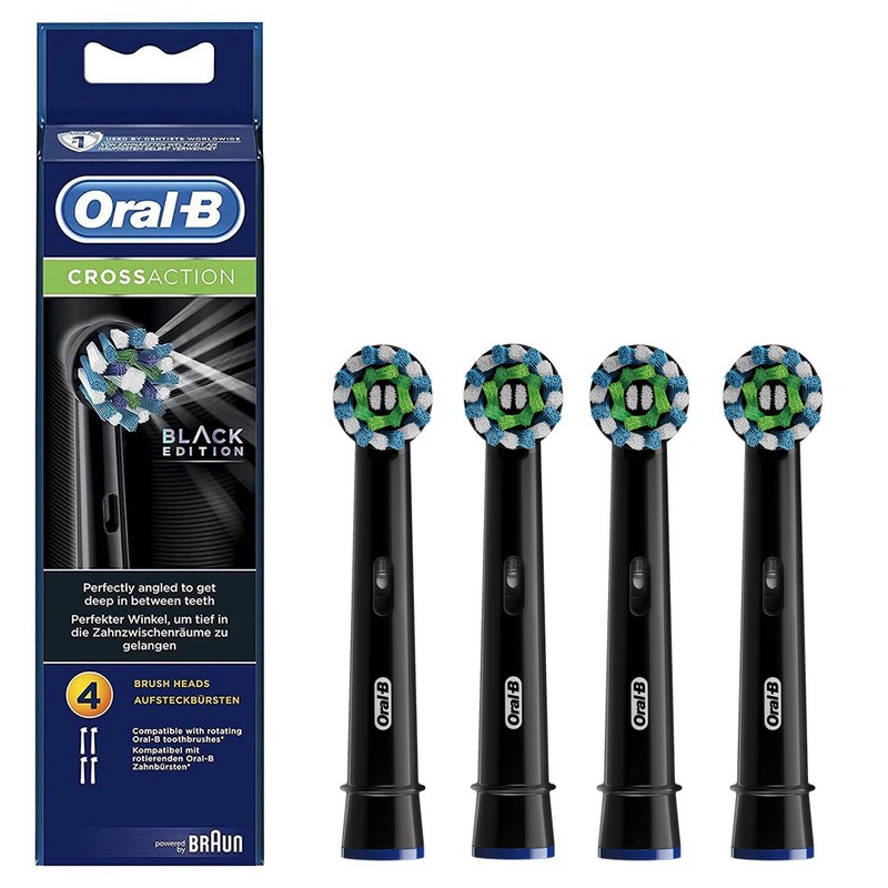 سری یدک مسواک برقی اورال-بی مدل Cross action Black Edition بسته 4 عددیمدل 1