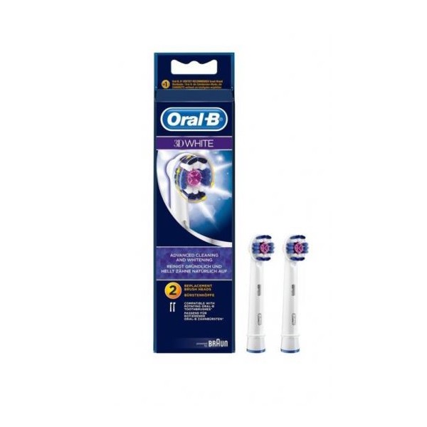 سری یدک مسواک برقی اورال-بی مدل Brush Heads 3D White بسته 2 عددیمدل 2