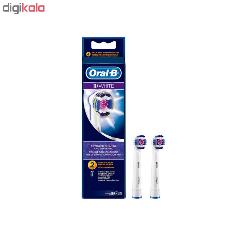 سری یدک مسواک برقی اورال-بی مدل Brush Heads 3D White بسته 2 عددیمدل 2