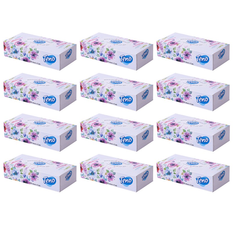 دستمال کاغذی 100 برگ تنو مدل Soft بسته 12 عددی