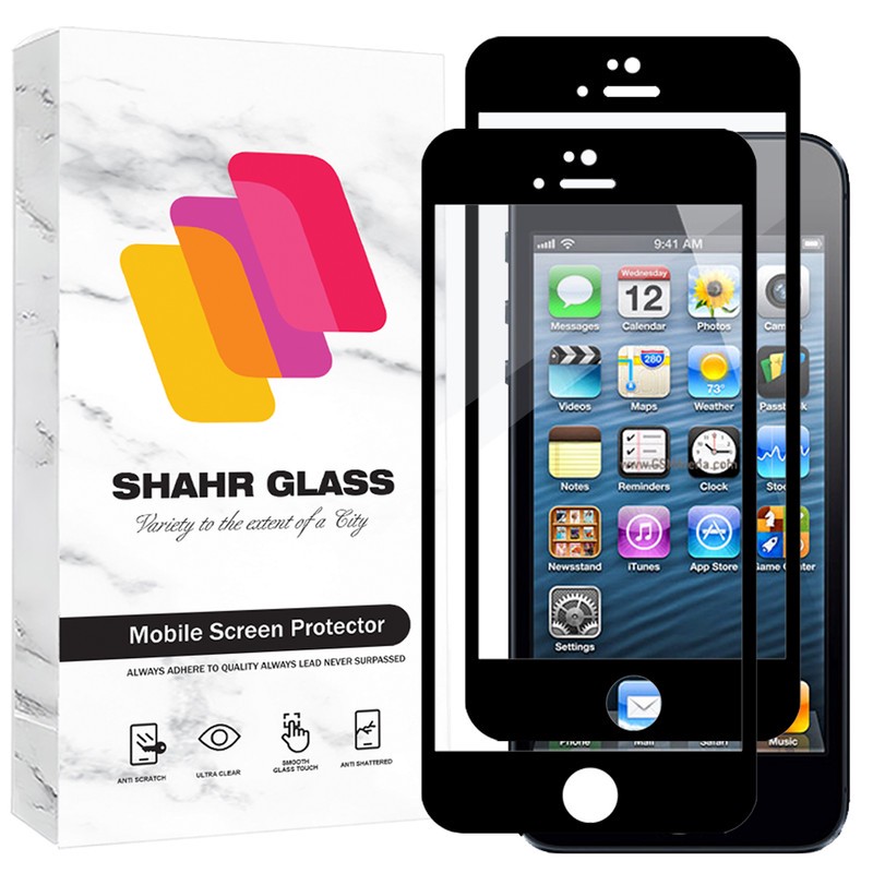 محافظ صفحه نمایش شیشه ای شهر گلس مدل FUL2 مناسب برای گوشی موبایل اپل iPhone 5s iPhone 5 iPhone 5c iPhone SE 2016 بسته...