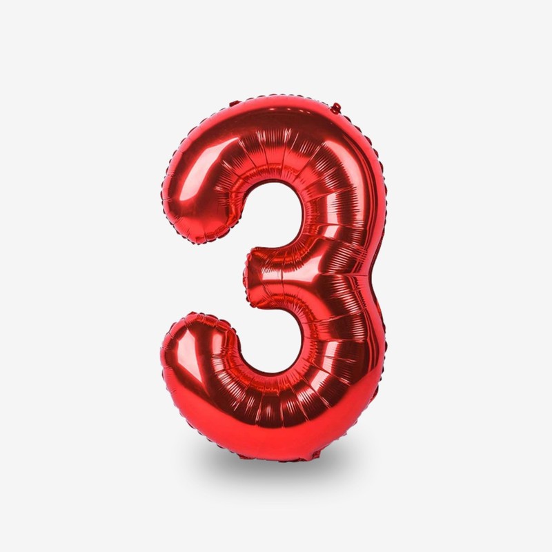 بادکنک فویلی بانیبو مدل Foil Balloon طرح عدد 3