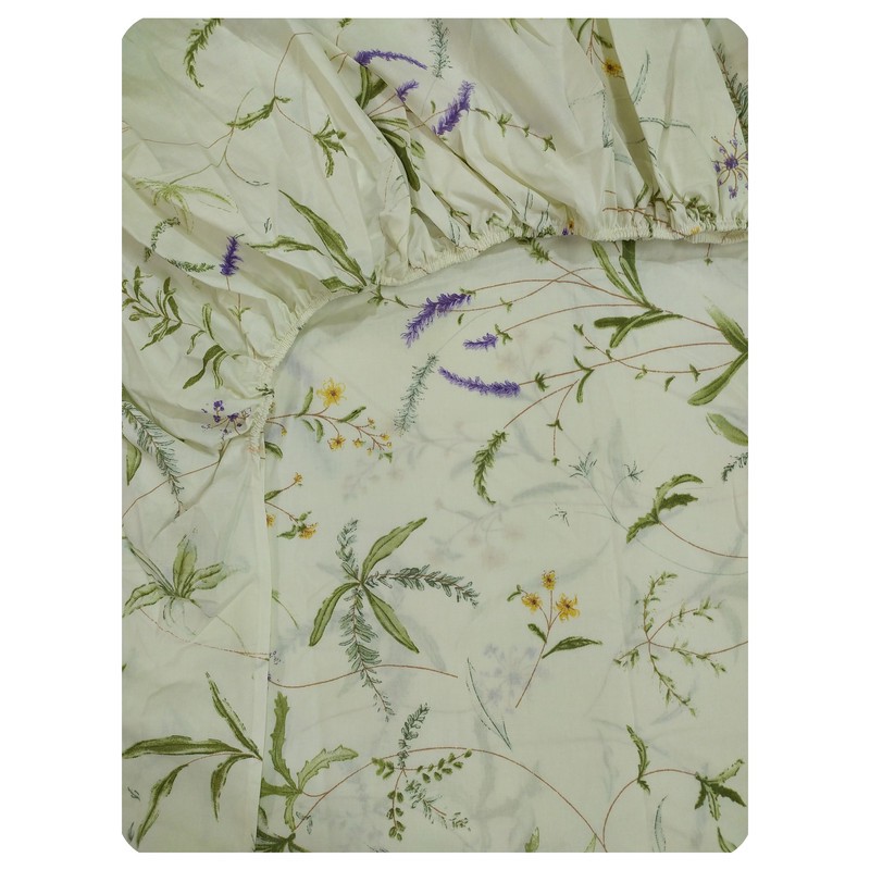 ملحفه کتان نخ پانیذ پود مدل آرزو کد P110-1 یک نفره سایز 200x120 سانتی متر
